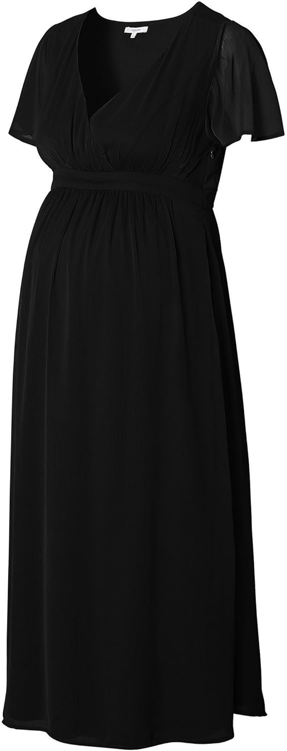 Noppies Damen Amelie Maxi Dress Ss Kleid, Black - P090