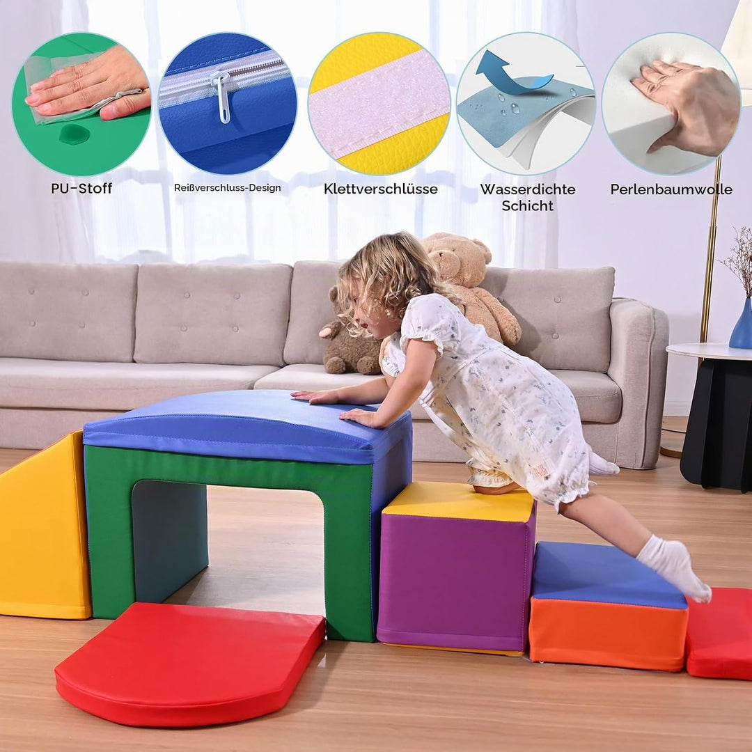 MINENICE Kinder Schaumstoffbausteine, grosse Schaumstoffbausteine, Indoor-Kletterblöcke, Kinderklett
