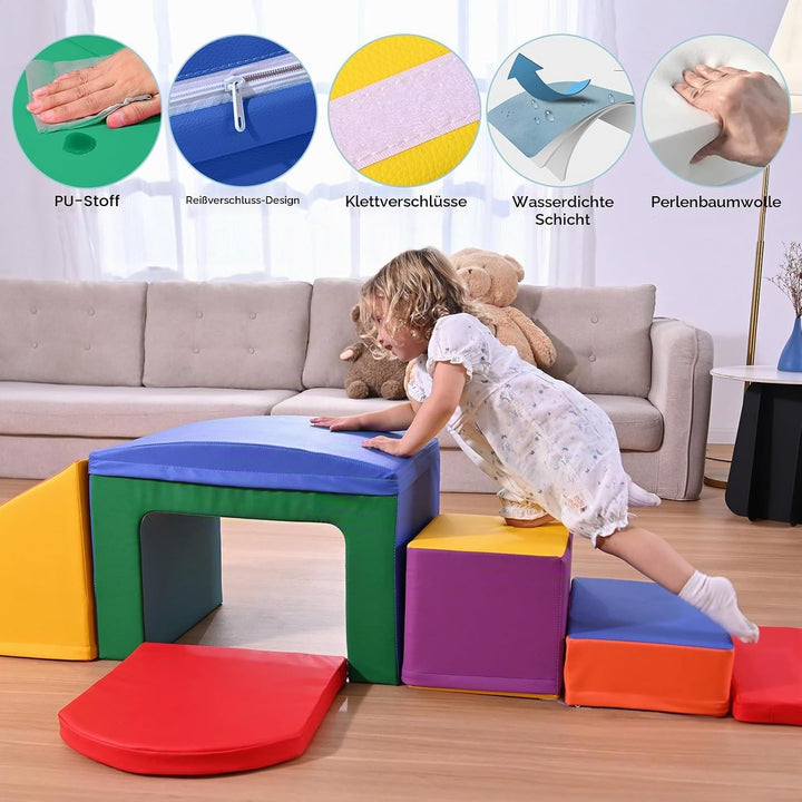 MINENICE Kinder Schaumstoffbausteine, grosse Schaumstoffbausteine, Indoor-Kletterblöcke, Kinderklett