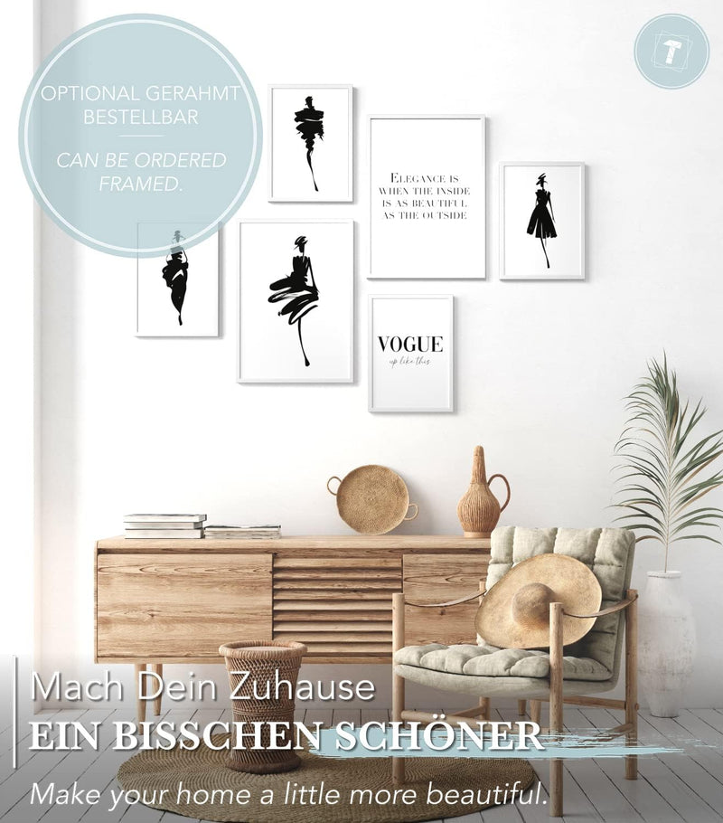 Papierschmiede® Mood Poster Set Coco Shapes, Bilder Wohnzimmer Deko Schlafzimmer, 2x 30x40 cm und 4x