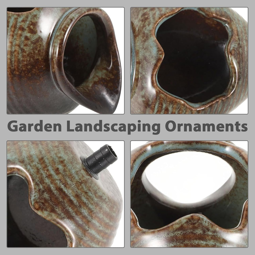 VANZACK Gartenbrunnen Im Freien Wasserspeier Für Teich Wasserspiel Pumpe DIY-Keramiktopf-Dekoration