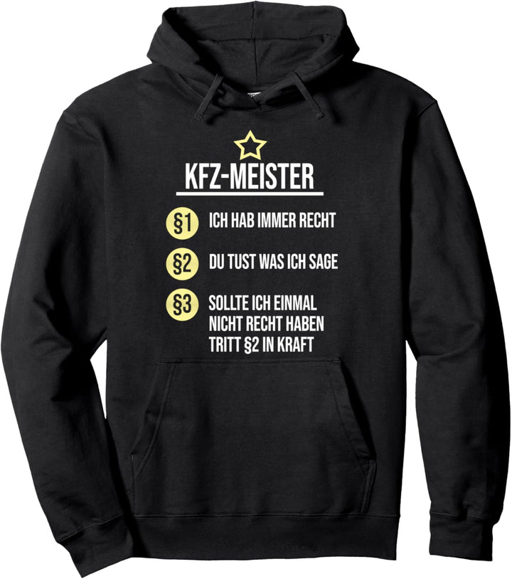 Kfz-Meister Geschenk Mechatroniker Sprüche Berufe Schrauber Pullover Hoodie