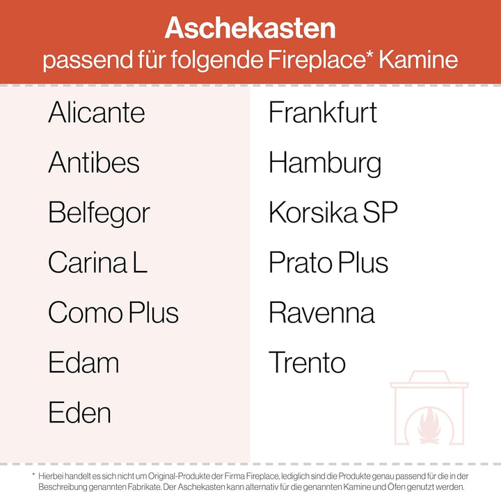 Aschekasten - Passend für Fireplace Kaminöfen inkl. Modellübersicht - Aschkasten aus verzinktem Stah