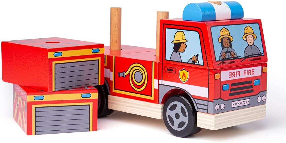 Bigjigs Toys Stapel-Feuerwehrauto