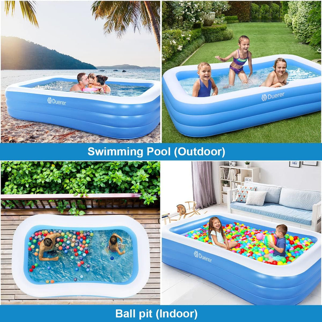 Duerer Aufblasbare Pool, Grosser Familienpool, Pool rechteckig für Kinder, Familienschwimmbad, Aufbl