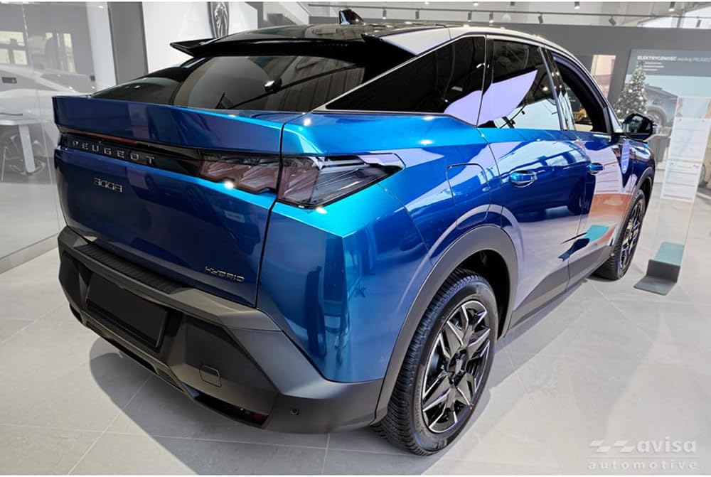 Avisa Matt-Schwarz Edelstahl Heckstossstangenschutz kompatibel mit Peugeot 3008 III 2024- &