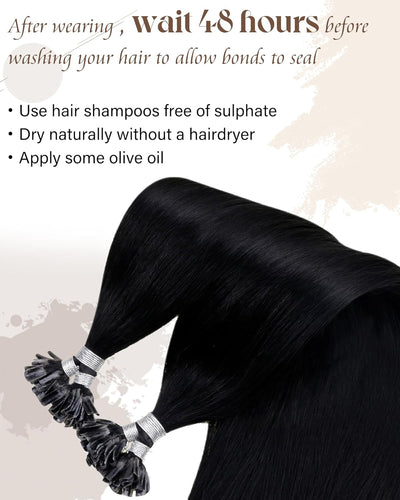 Hetto Bondings Extensions Echthaar Schwarz Keratin Extensions Bonding Echthaar Remy Extensions Echth