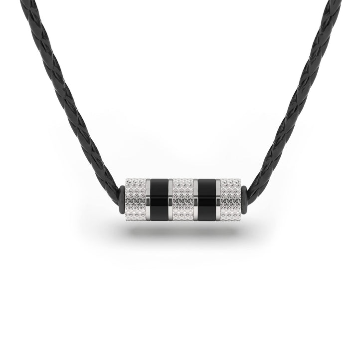SERASAR Premium Leder Halskette Herren | Edelstahl Anhänger | Sicherer Verschluss | Drei Farben | In