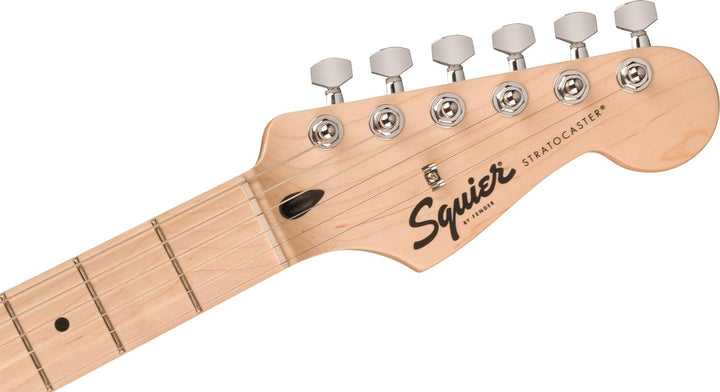 Squier by Fender Sonic Stratocaster® E-Gitarre, Griffbrett aus Ahorn, weisses Schlagbrett, schwarz
