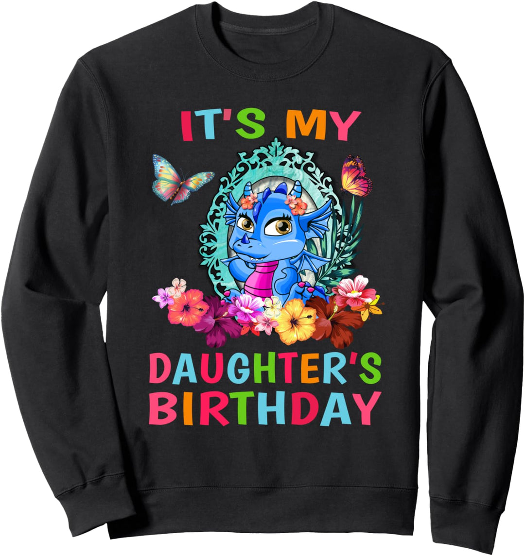 Mom of the Birthday Dragon Girl Shirt Matching Dad Birthday Sweatshirt