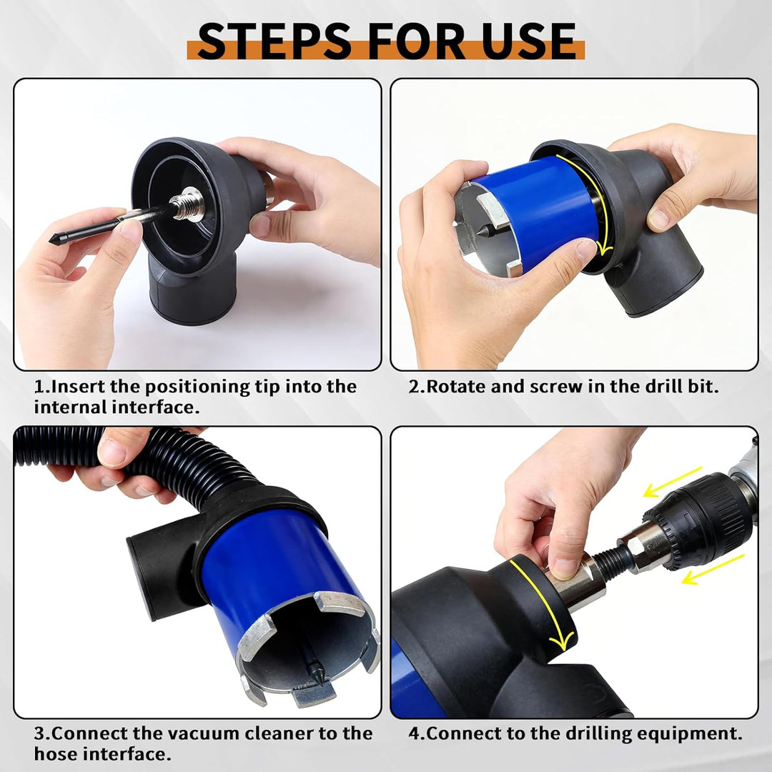 CPROSP Staubabsaugung für Dosensenker, mit einziehbarer Zentrierspitze, Absaugung M16 auf M16, Staub