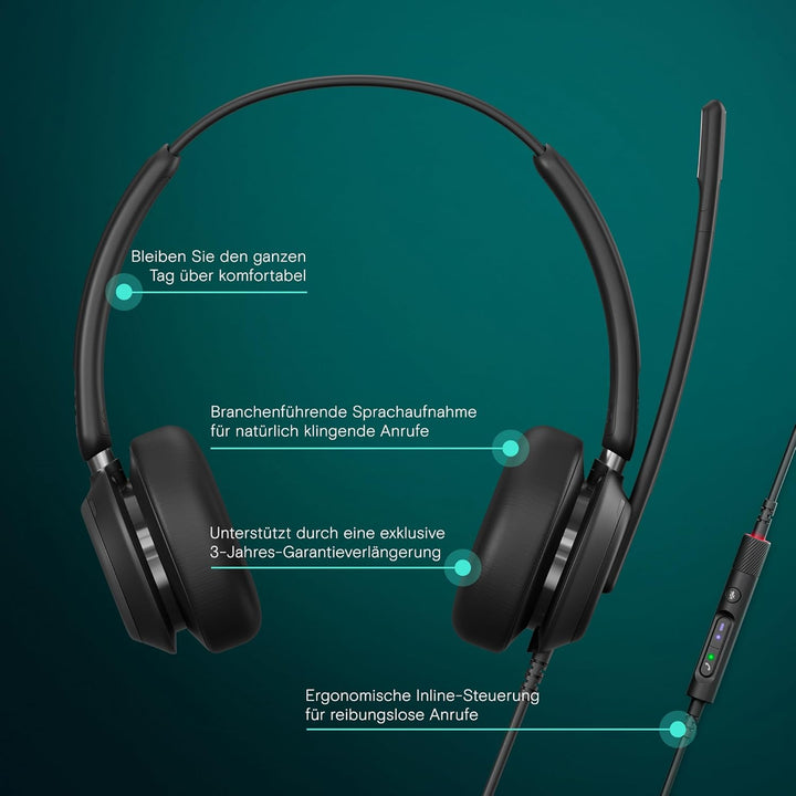 EPOS IMPACT 760T - Doppelseitiges kabelgebundenes Headset für PC mit Noise Cancelling-Mikrofon, Micr