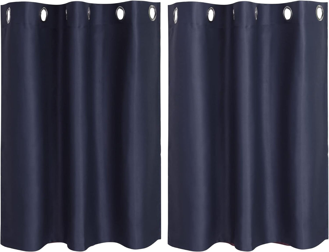 PiccoCasa 2er Set Gardine für Küche Polyester Scheibengardine Kurzgardine Blickdicht Kleine Gardine