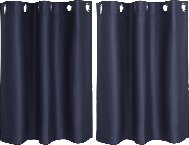 PiccoCasa 2er Set Gardine für Küche Polyester Scheibengardine Kurzgardine Blickdicht Kleine Gardine