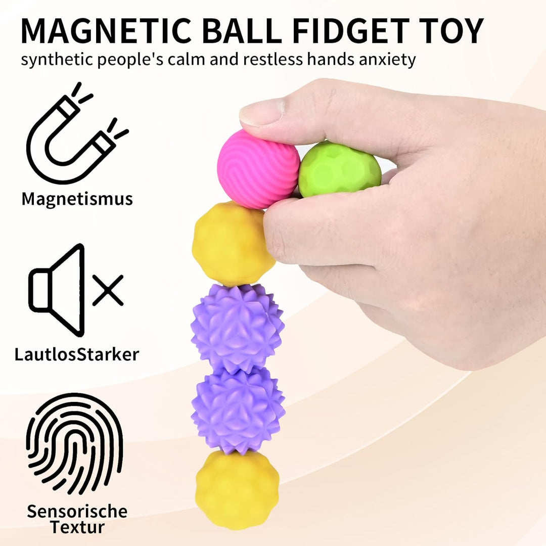 8 Stück Magnetische Fidget Toys,Anti-Stress Spielzeug aus Silikon,Magnetkugeln Stressball Silikon Se