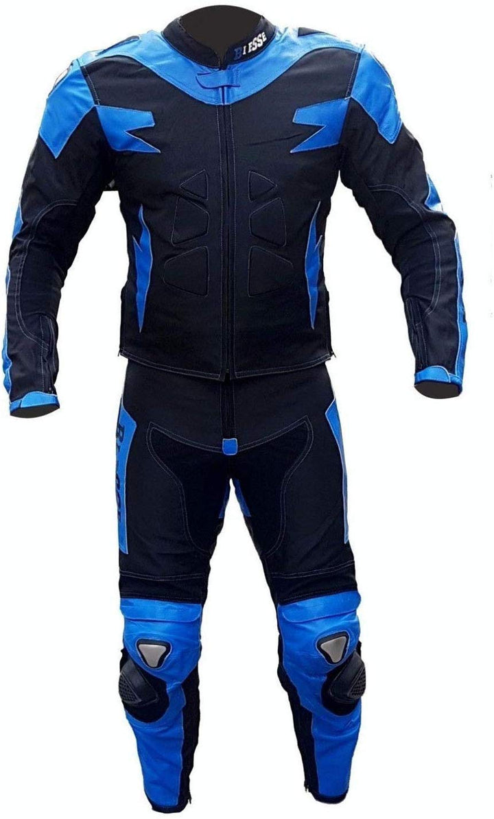 BI ESSE Motorradkombi Herren 2-teilig – Motorradanzug Leder & Textil, Jacke und Hose trennbar, verst