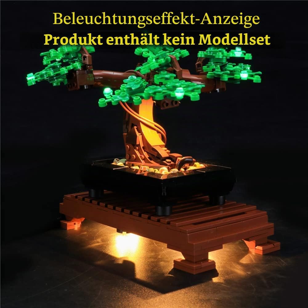 GEAMENT LED Licht-Set (Grün) Kompatibel mit Lego Bonsai Baum (Bonsai Tree) - Beleuchtungsset für Cre