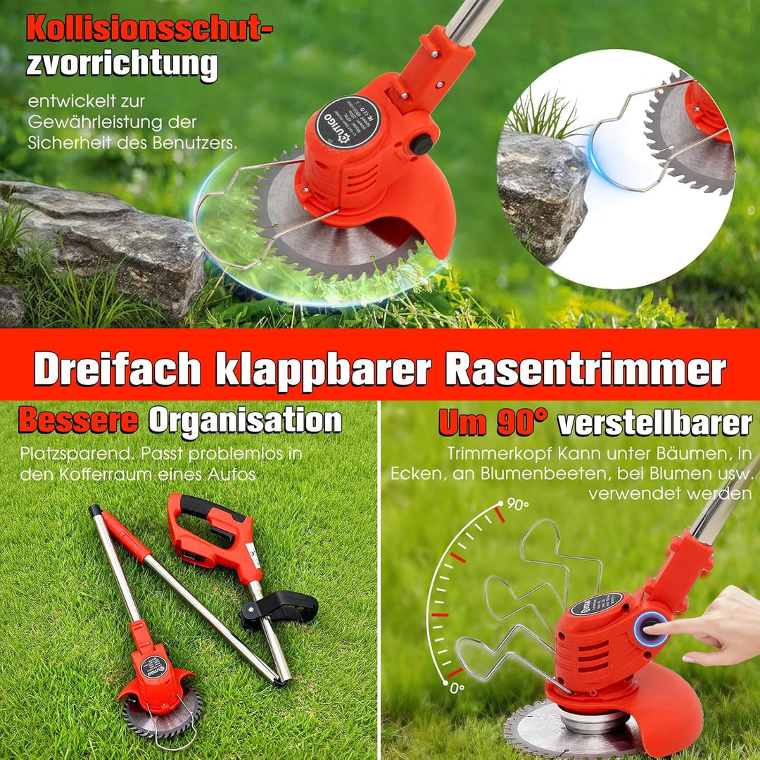 Akku-Rasentrimmer, batteriebetriebener Rasentrimmer mit 21 V, elektrischer Rasentrimmer ohne Kabel,m