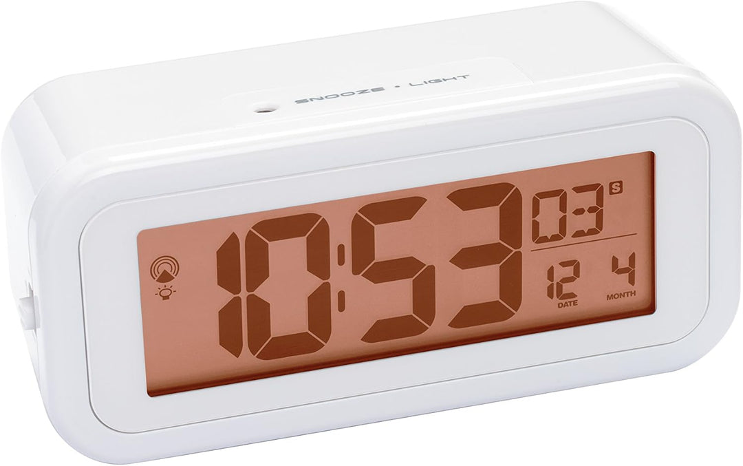 Bresser DCF Funkwecker MyTime Amber mit bernsteinfarbener, einstellbarer Hintergrundbeleuchtung bei