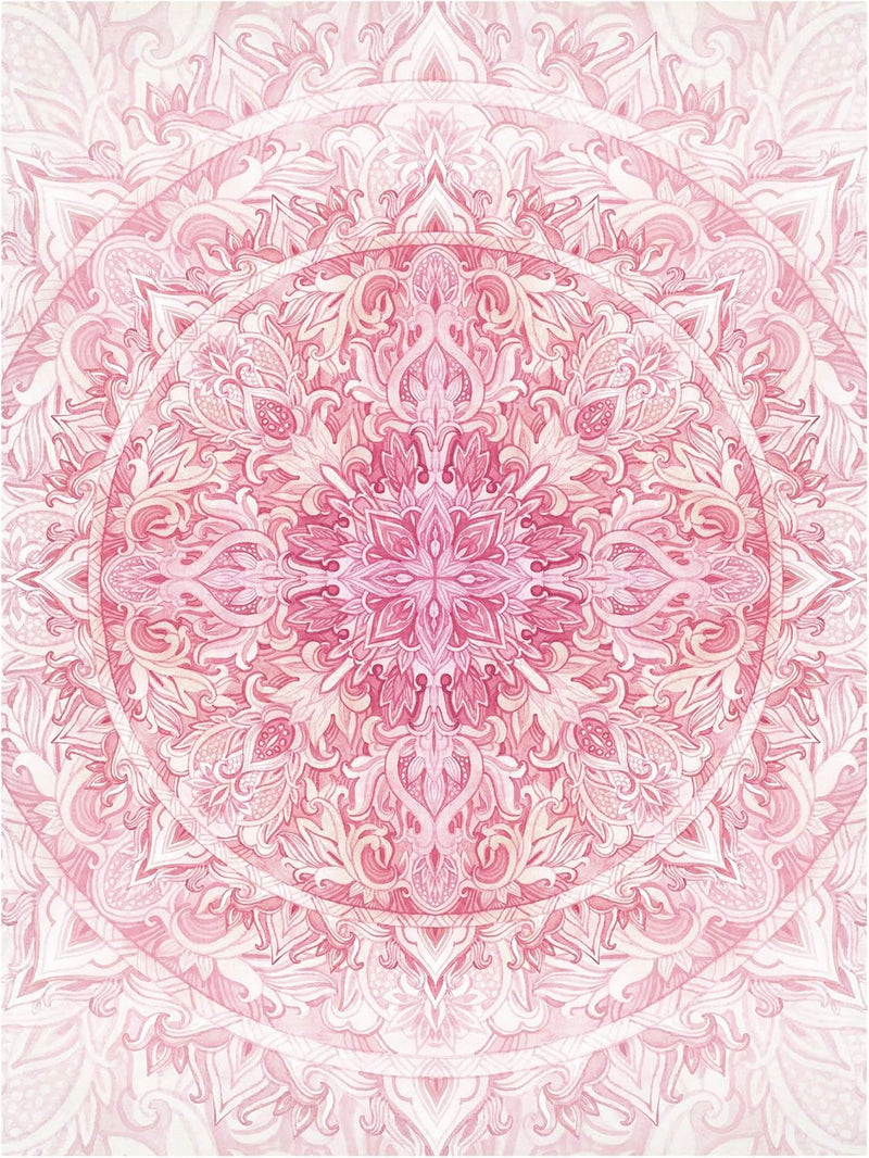 Bilderwelten Leinwandbild - Mandala Aquarell Sonne Ornament rosa - 40 x 30cm - Canvas 40L x 30B cm,