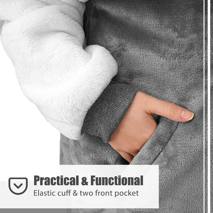 TOWINGO Übergrosses Hoodie Decken Damen, Warme Hoodie Sweatshirt, Einheitsgrösse Dick Kapuzenpullove