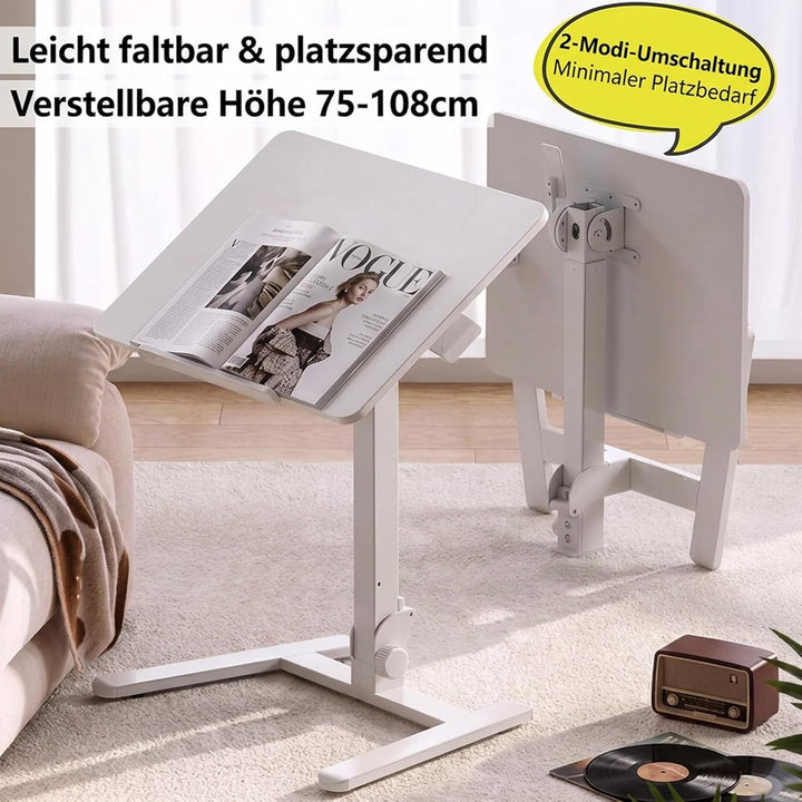 MUSSO AnyDesk D7 Mobiler Laptoptisch höhenverstellbar (75-108cm), Klappbarer Stehpult mit 0-90° neig