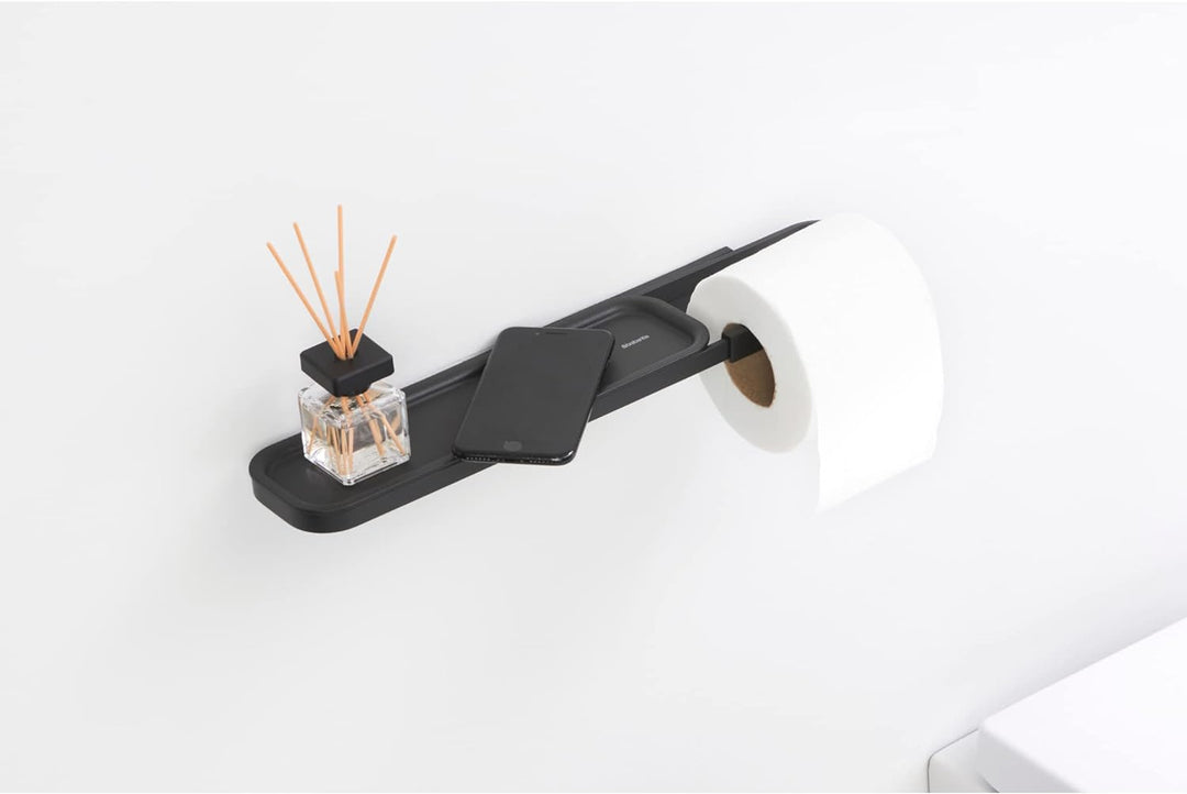 Brabantia - Mindset Toilettenpapierhalter mit Ablage - Für alle Gängigen Rollengrössen - Korrosionsb