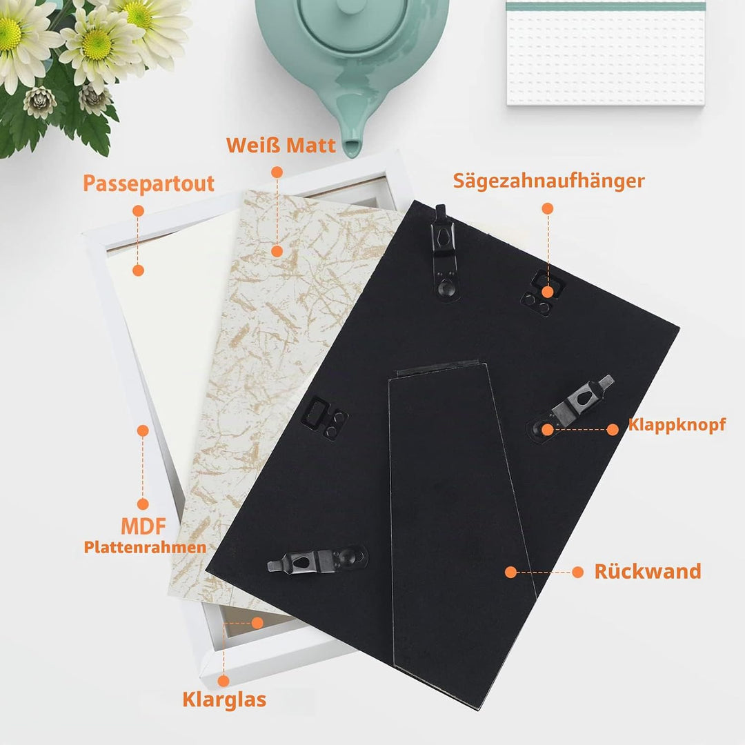 Anhow 2er 3D Bilderrahmen A4 (21x29.7 cm), Echtglas 3D Bilderrahmen zum Befüllen 3cm Tiefer Objektra