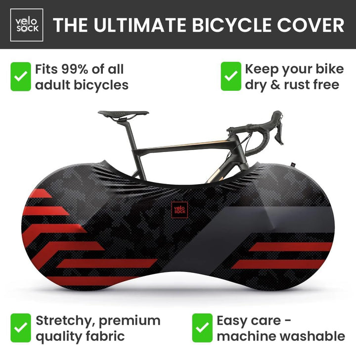 Velo Sock Unisex – Erwachsene Red Lines Bike Cover, One Size, Red Lines