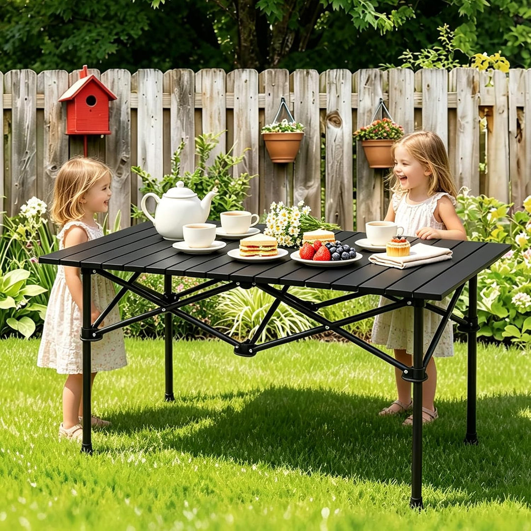 Campingtisch faltbar Klapptisch, Aufrollbare Tischplatte, Camping Falttisch Tragbar mit Tasche, Roll