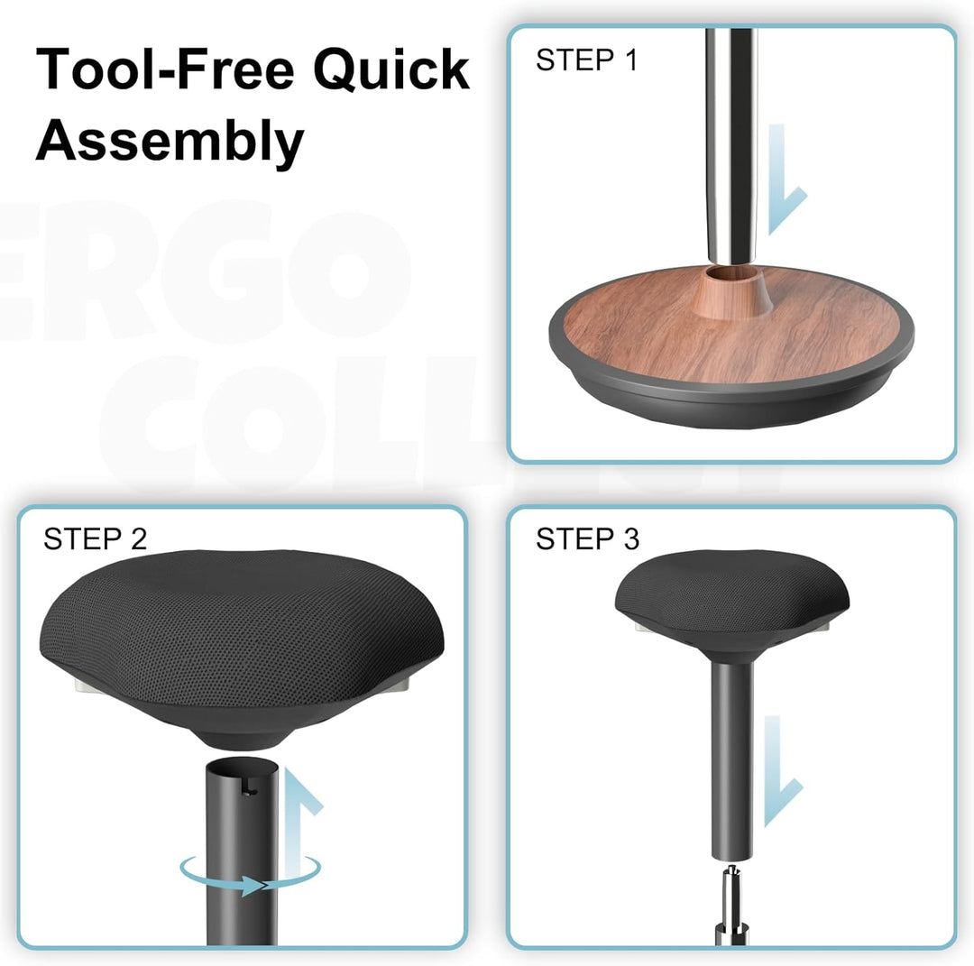 Stehhocker mit Wippfunktion – Ergonomischer Schreibtischhocker höhenverstellbar (59-84 cm) & rutschf