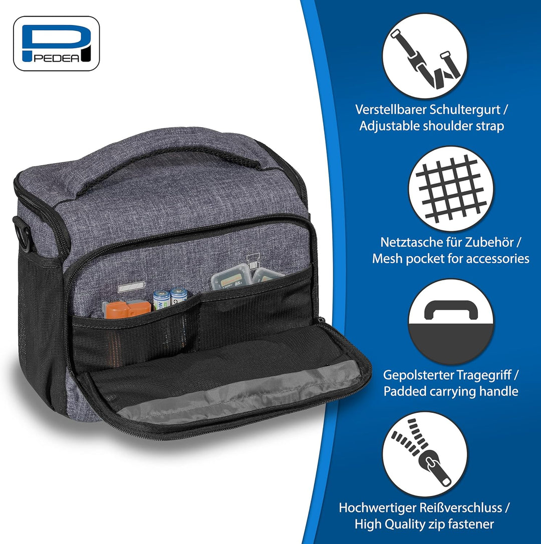 Pedea Kameratasche *Fashion* Grau 26 x 19 x 16cm (BxHxT) - Fototasche für Spiegelreflexkameras – Kam