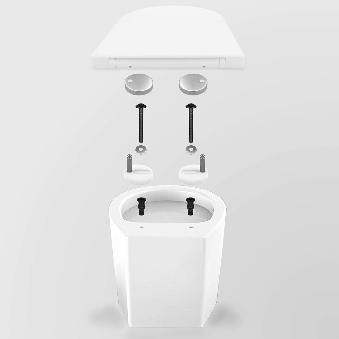 Gentlemen® Premium WC-Sitz mit Absenkautomatik - Duroplast Antibakteriell | Toilettendeckel mit Quic