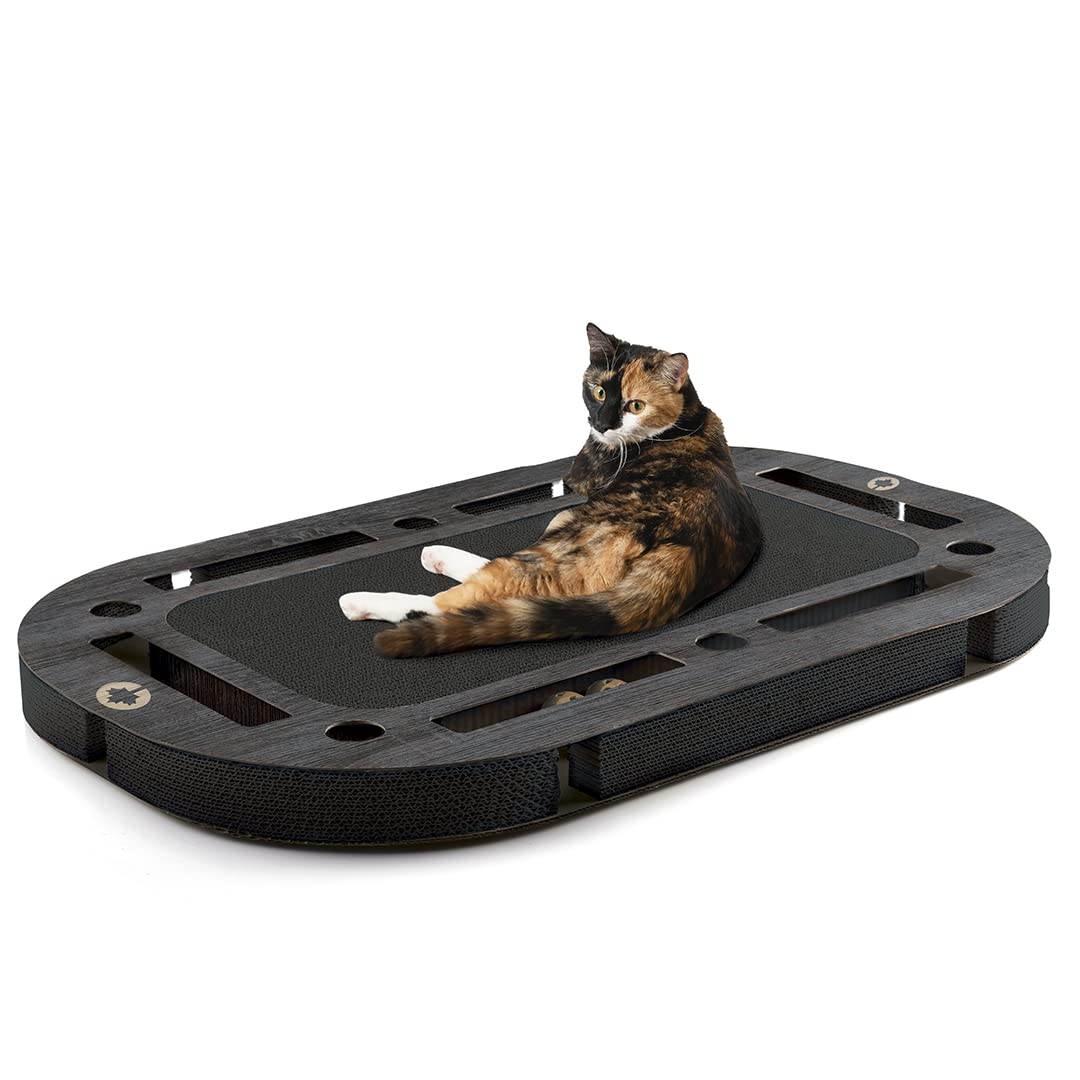 CanadianCat Company | XXL Katzenspielplatz 85 x 54 x 5,8 cm mit integrierter Kratzpappe | PlayPlate