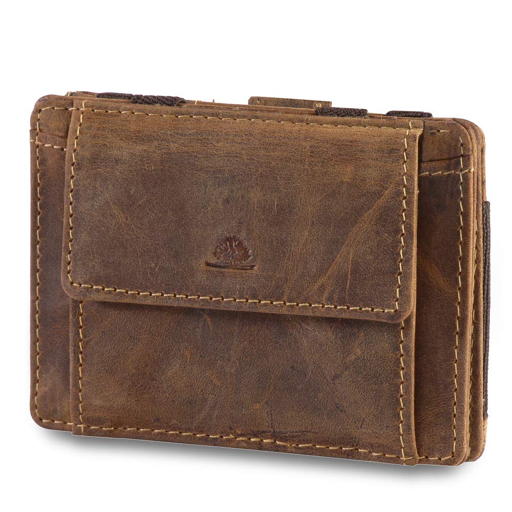 Greenburry Vintage Magic Geldbörse RFID Leder 10 cm Braun, Braun