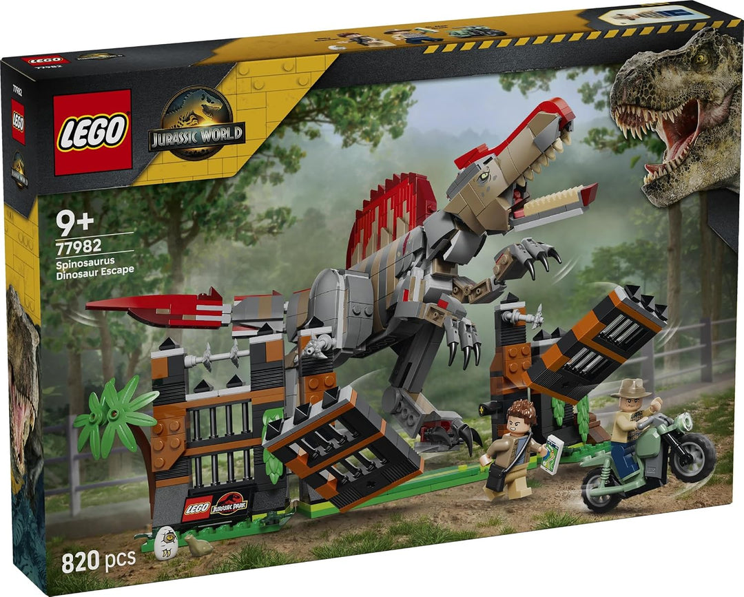 LEGO Jurassic World Flucht des Spinosaurus - Spielzeug-Dino - Bauset mit beweglichem Dinosaurier und