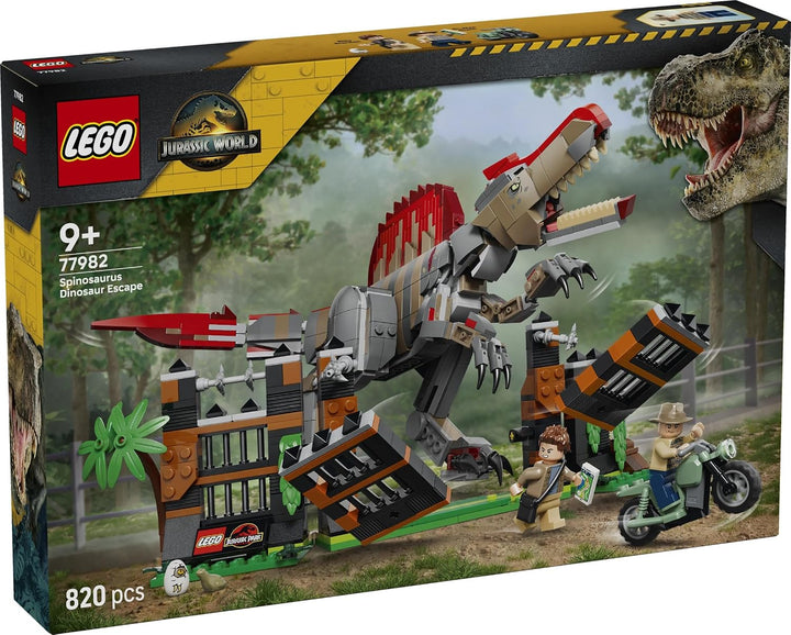 LEGO Jurassic World Flucht des Spinosaurus - Spielzeug-Dino - Bauset mit beweglichem Dinosaurier und
