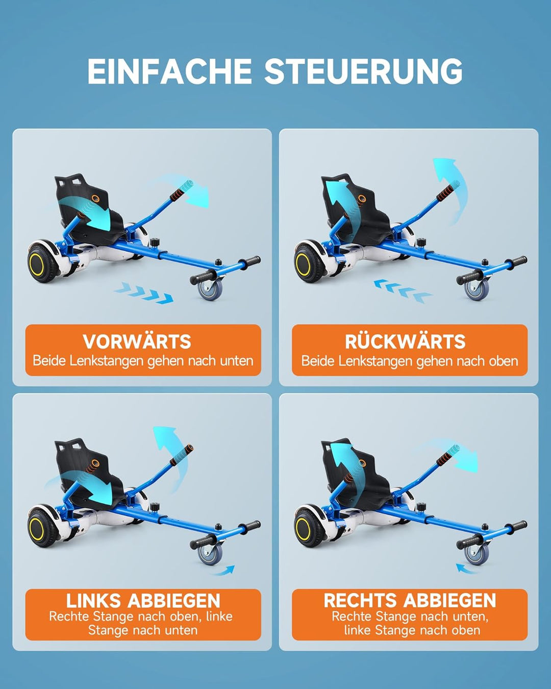 CO-Z Hoverboard Sitz Hoverkart Gokart Sitz für 6,5 Zoll 8,5 und 10 Zoll Hoverboards Sitzscooter Sitz
