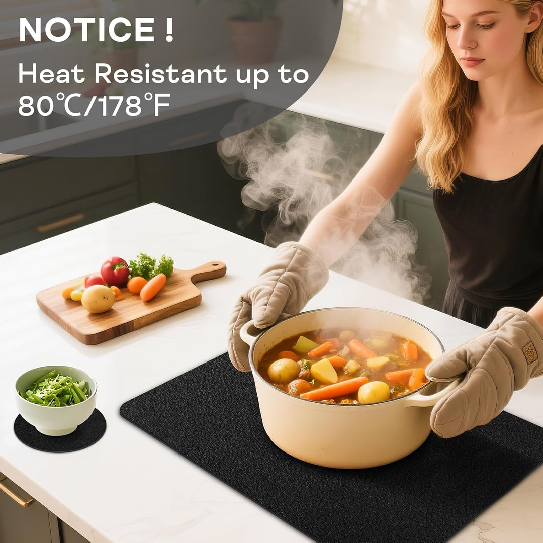 APLKER Tischset Leder 6er Set - Kunstleder Platzset Abwaschbar, Hitzebeständig Doppelseitigen Wasser