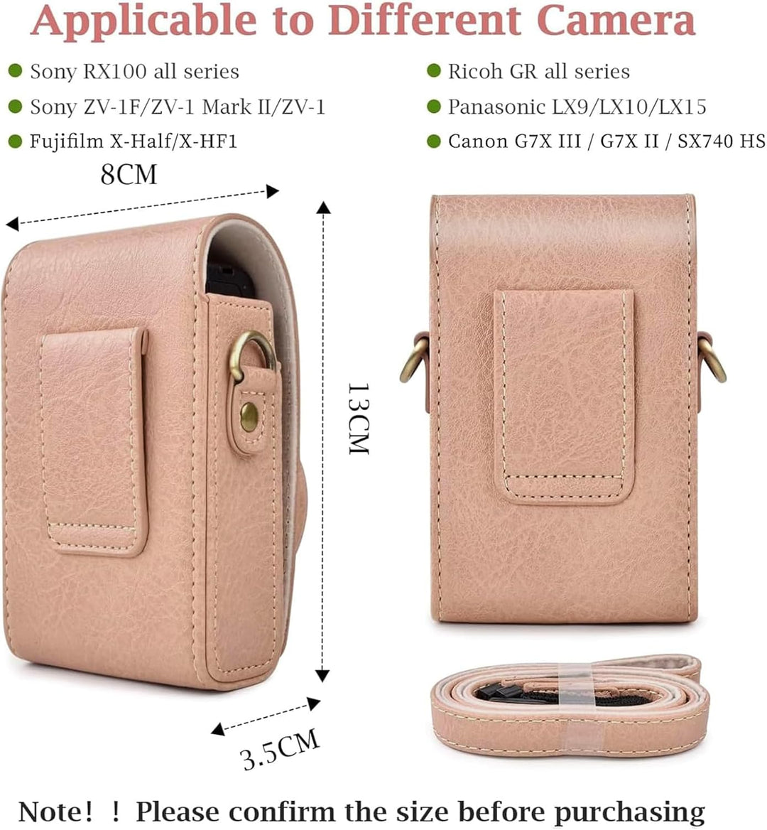 Rieibi Kameratasche für Sony RX100-Serie – Retro-Ledertasche für Sony ZV1F/ZV1/Ricoh GR IIIx/Ricoh G