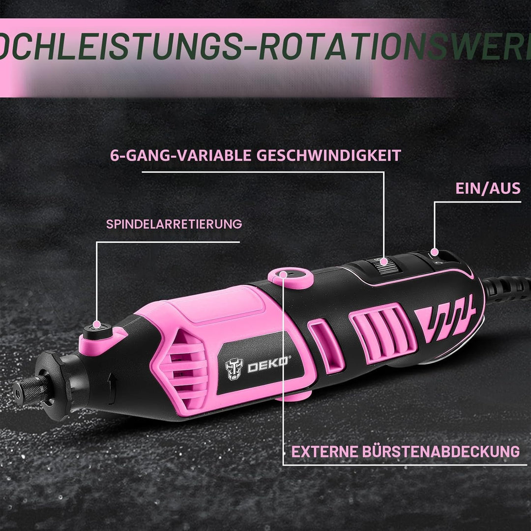 Multifunktionswerkzeug Rotationswerkzeug Gravur Gerät Mini Schleifer: DEKOPRO 170W 127 Zubehör Set V