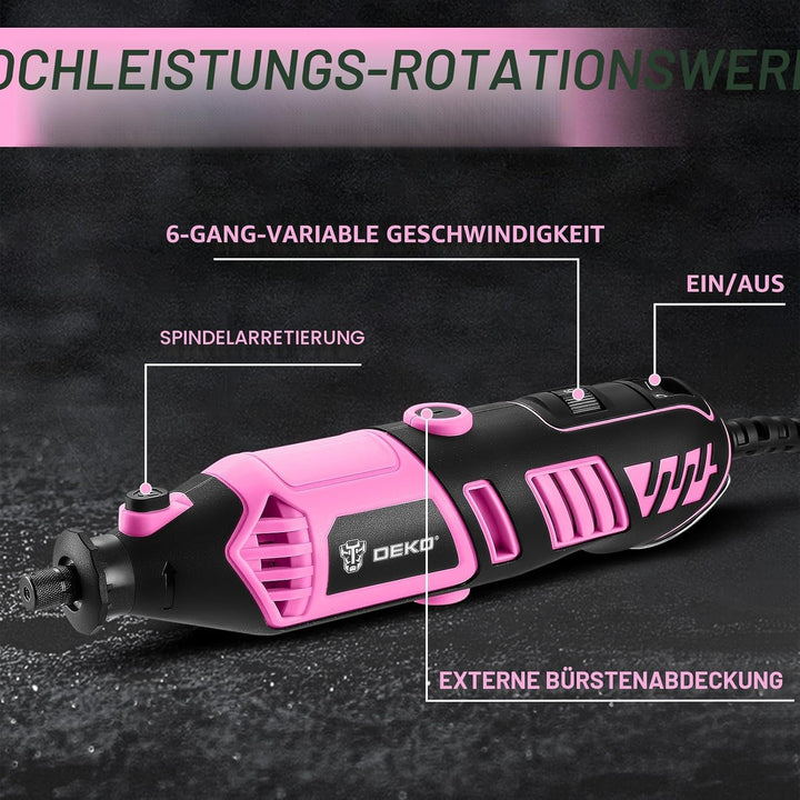 Multifunktionswerkzeug Rotationswerkzeug Gravur Gerät Mini Schleifer: DEKOPRO 170W 127 Zubehör Set V