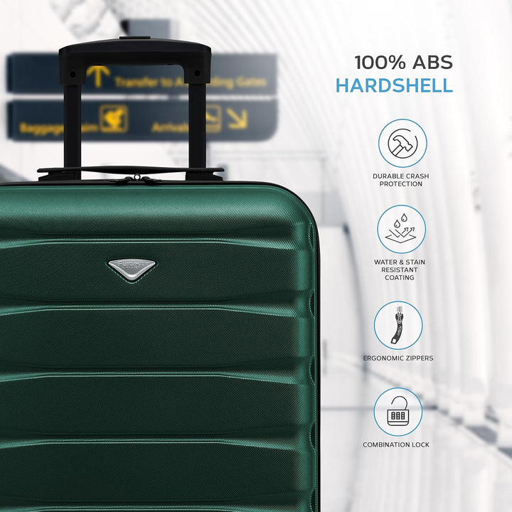 Flight Knight Leichte 4-Rad-ABS-Hartschalenkoffer Handgepack, zugelassen fur uber 60 Fluggesellschaf