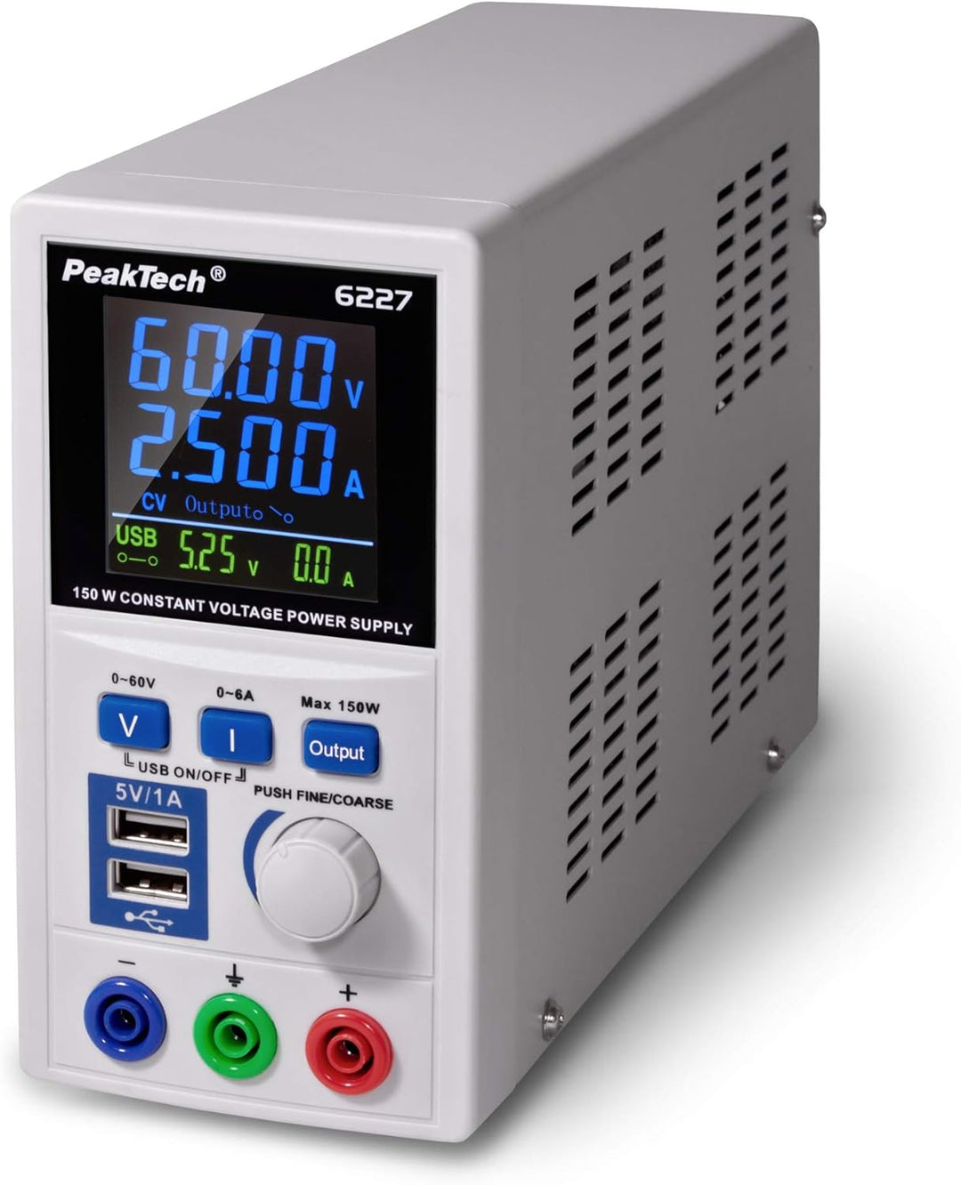 PeakTech 3441 – True RMS Digital Multimeter - CAT III 1000 V, Blau & P 6227 – DC Labor Netzteil 0-60