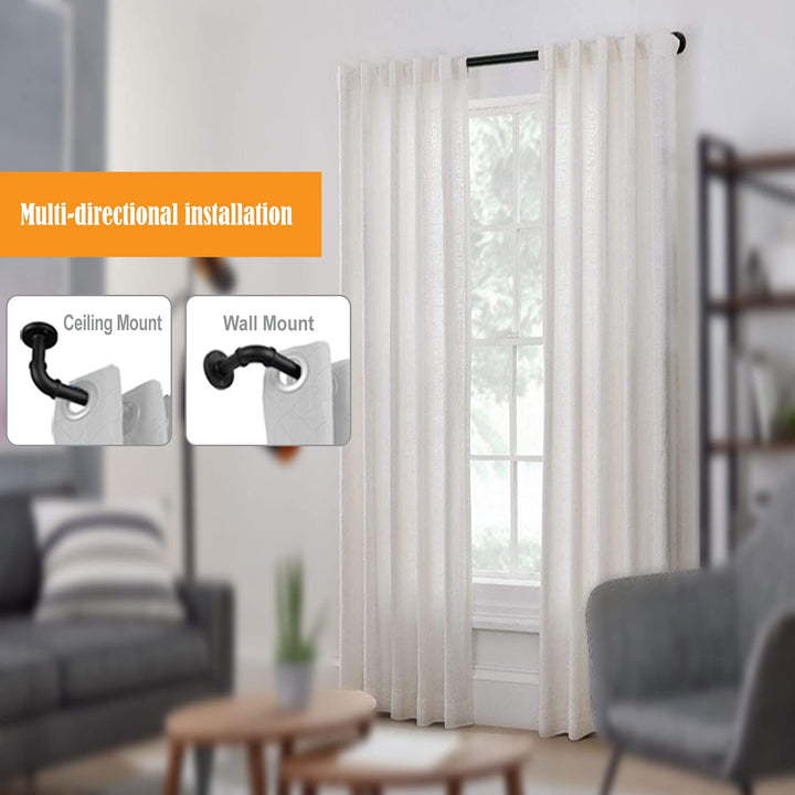 1 Zoll Industrielle Gardinenstange, Gardinenstange für Fenster 167cm bis 305cm, Gardinenstangen, Out