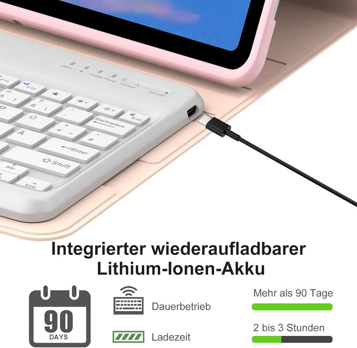 Hülle Beleuchtete Tastatur für Air 13 Zoll (2025/2024) M3/M2, QWERTZ Magnetisch Abnehmbare Keyboard