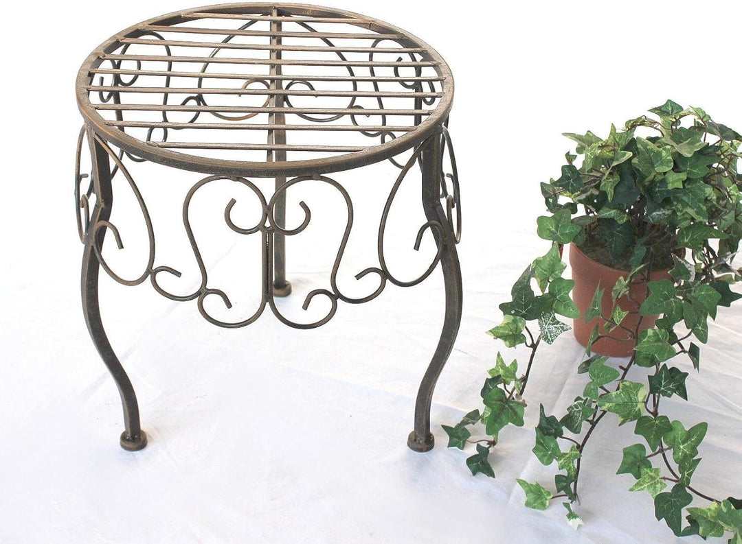 DanDiBo Blumenhocker Metall Braun Rund 2er Set Blumenständer 140129 Beistelltisch Pflanzenständer Kl