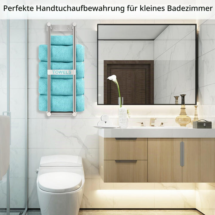 STWWO Handtuchaufbewahrung für kleines Badezimmer, 55,9 cm, Handtuchhalter für Badezimmer, kann 4 gr