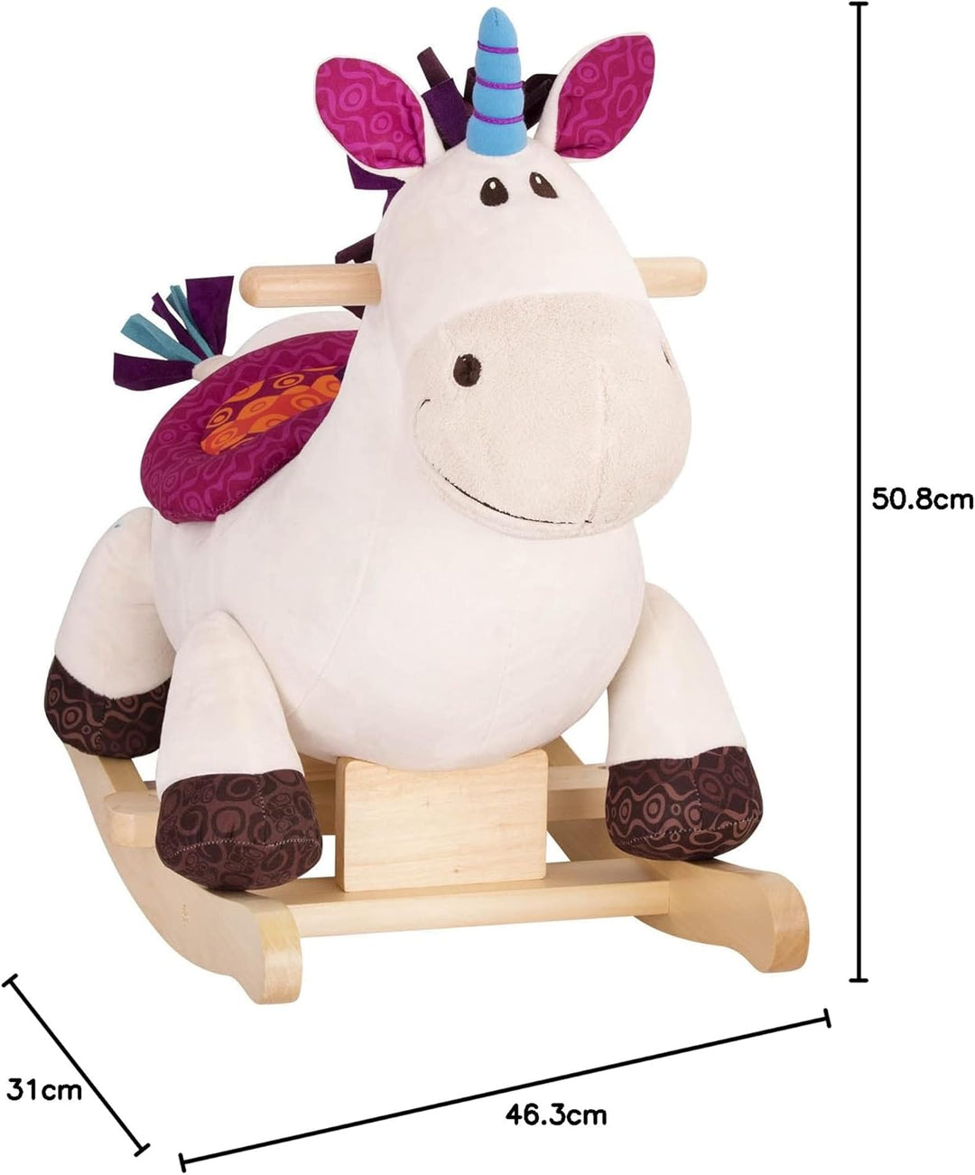 B. toys - Rodeo Rocker - Dilly-Dally - Einhorn-Wippe - Einhorn-Schaukelspielzeug - Hölzernes Aufsitz