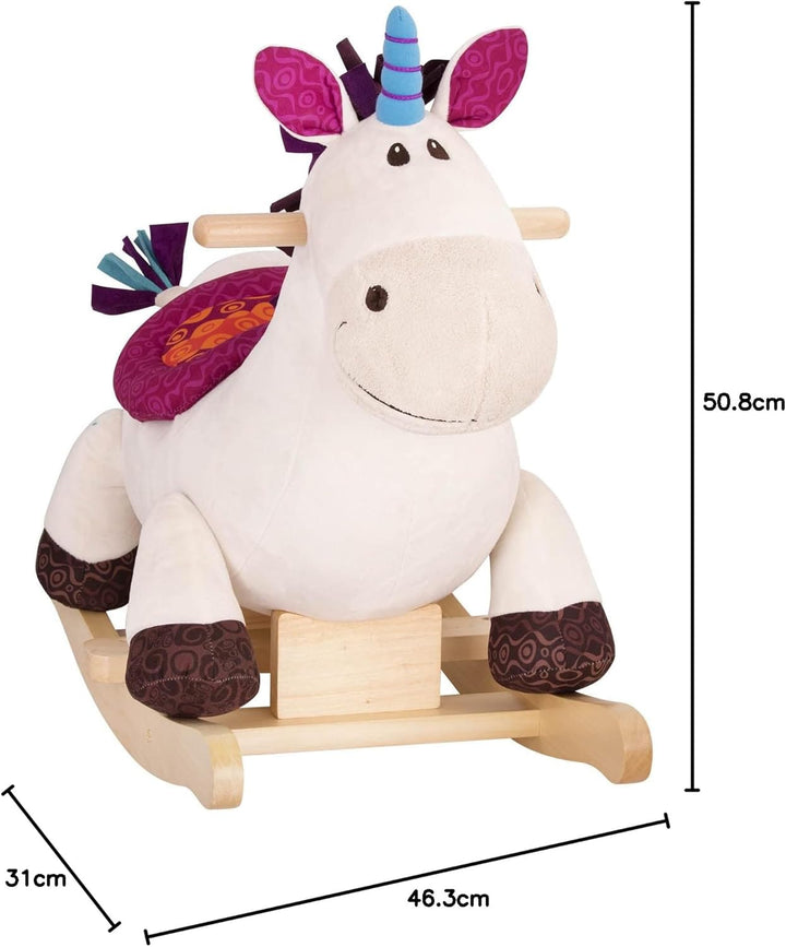B. toys - Rodeo Rocker - Dilly-Dally - Einhorn-Wippe - Einhorn-Schaukelspielzeug - Hölzernes Aufsitz